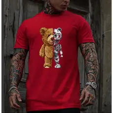 Camiseta Masculina Estampada 100% Algodão Ursinho