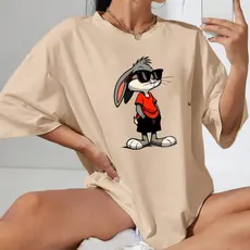 Camiseta Feminina Algodão Academia e Casual Larga