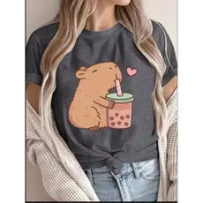 Camiseta Feminina 100% Algodão Estampada