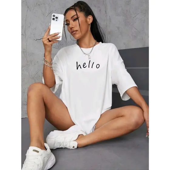 Camiseta Feminina Estampada 100% Algodão Academia Estilosa Dia A Dia