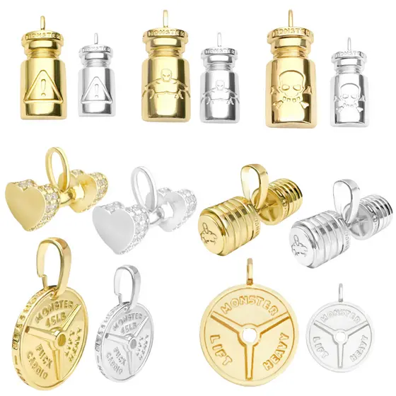 Pingente de Ouro 18k Gyn Halter Fit Anilha Banhado a Ouro 18k/Prata 925