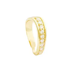 Passador Grande P/ Pingentes Argola Cravejada 1,5cm Banhado a Ouro