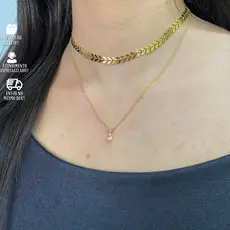 Kit Choker Tailândia + Colar Ponto de Luz De Ouro Feminino Elegante Delicado Banhado A Ouro 24k