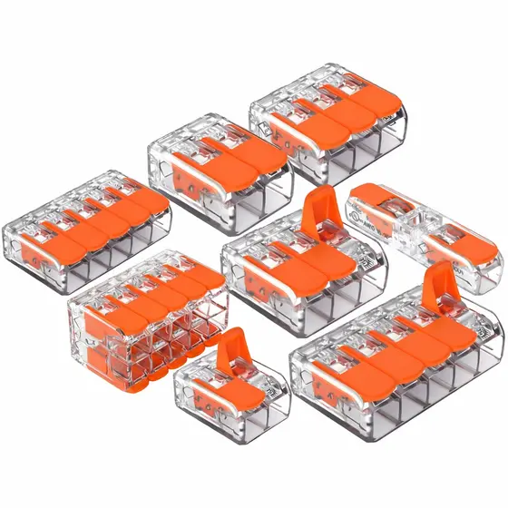 Kit até 10 Conector Elétrico Emenda Rápida 1, 2, 3 vias 32A Original 4mm² Chuveiro Tomada Lâmpada