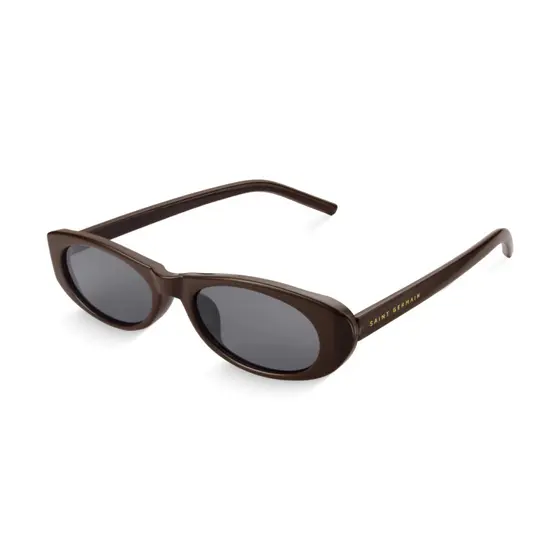 Óculos De Sol Feminino Saint Germain Amalfi Marrom Uv400 Oval Kurt Cobain