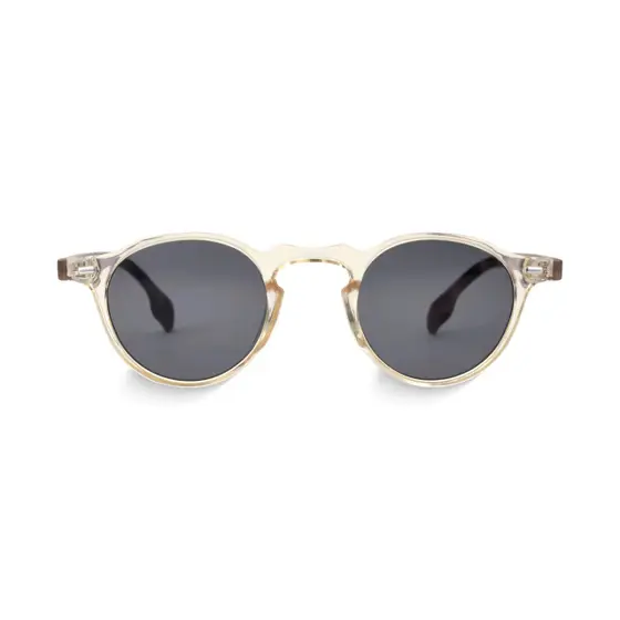 Óculos de Sol Redondo Lume Champanhe Retrô UV400 Premium