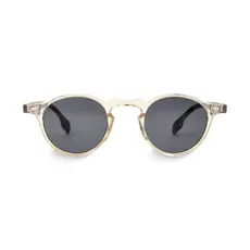 Óculos de Sol Redondo Lume Champanhe Retrô UV400 Premium