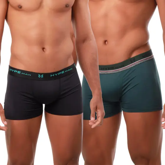 Kit 5 Cuecas Boxer Box Masculina de Microfibra Lisa Cuecas Hype Man