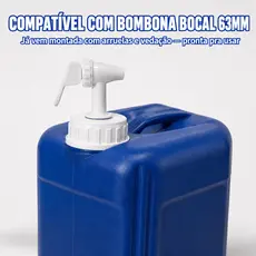 Torneira com Tampa para Bombona 20L 30L 50L Rosca 63mm Vedação Anel de Borracha Já Vem Montada Sem Vazar