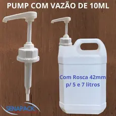 Kit Válvulas Pump Com Dosagem 10ml com Rosca 42 P/ Galão 5 E 7 Litros Sabão, Amaciante, Pasta