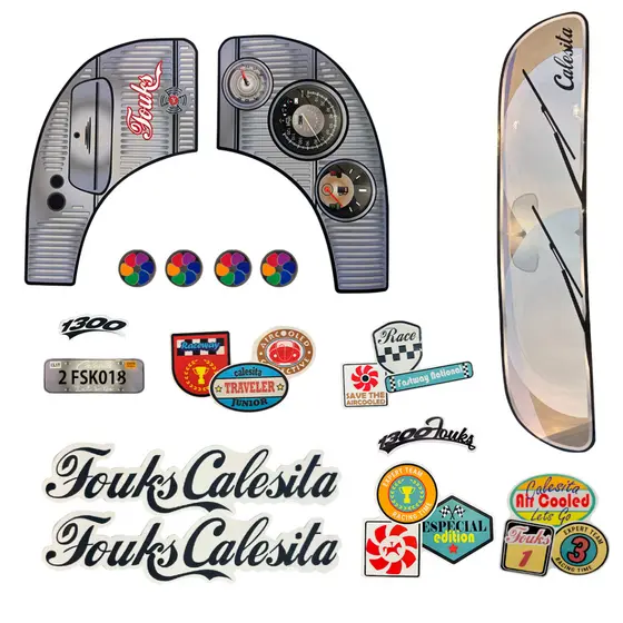 Adesivo Jogo Carrinho Calesita Fouks Fusca Cartela Completa HNR