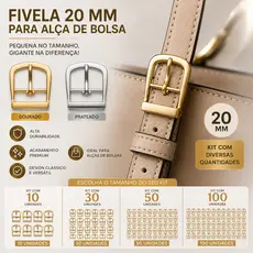 Fivela de Metal Prata de 20mm, Kit com Diferentes Quantidades