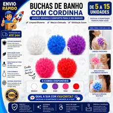 Kit 5/10/15 Buchas Esponjas Nylon Para Banho Macia Esfoliante Espumanete Com Cordinha