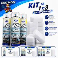KIT ZIP CLEAN + ESPONJA MÁGICA LIMPEZA PRÁTICA E EFICIENTE