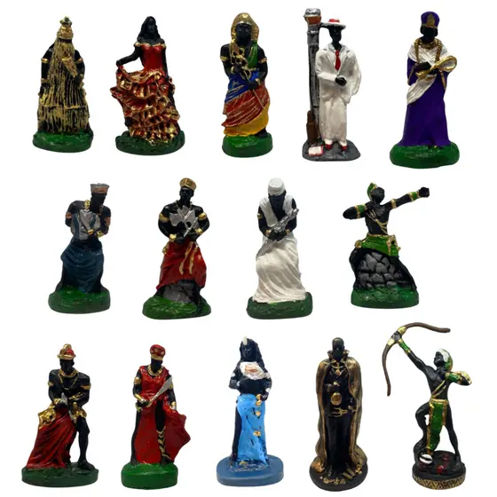Estatueta Religiosa Orixas  10cm Exu Imagem Guia Umbanda Candomble Em Resina