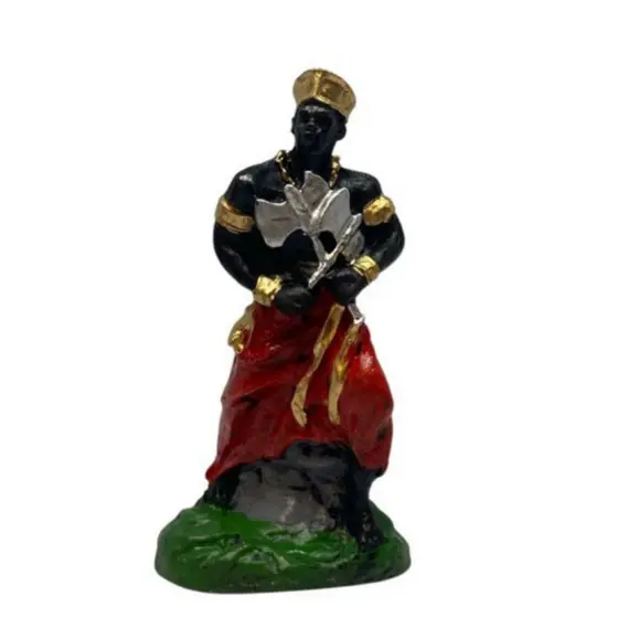 Imagem Orixá Xangô 10cm Proteção Espiritual Umbanda E Candomblé