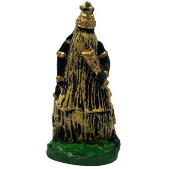 Estátua Orixá Obaluaê Imagem Religiosa Devoção Proteção Decoração Espiritual Afro-Brasileira 9cm