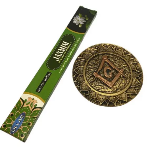 Incensário De Vareta Com Base Decorativa Simbolo Da Maçonaria Pratinho Para Aromatizar E Harmonizar Ambientes
