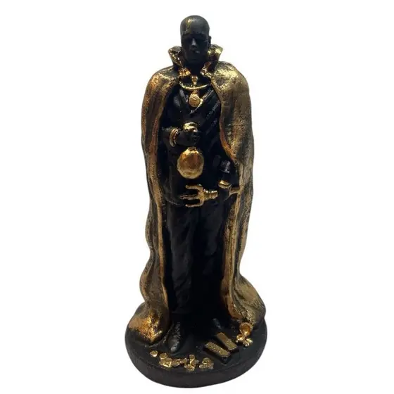 Imagem Exu de Ouro 10cm  Fortuna Riqueza Estatueta De Resina Estatua Religiosa Candomblé Umbanda