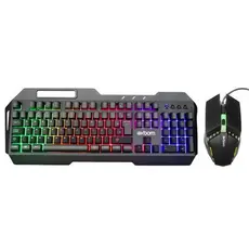 Kit Gamer Teclado Em Metal Com Mouse LED RGB ABNT2 Padrão Brasileiro BK-G800 EXBOM