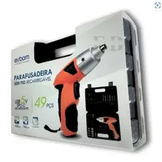 Mini Parafusadeira sem Fio Recarregável USB com Maleta 49 peças  MQL-PFU49A EXBOM