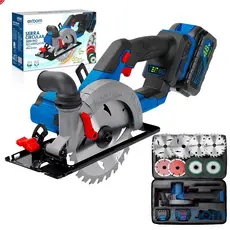 Serra Circular Sem Fio 1200W Recarregável Com Motor Brushless 6 Polegadas 8 Discos MQL-SC1206 EXBOM