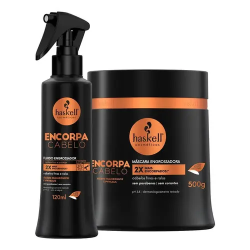 Kit Haskell Encorpa Cabelo Fluido 120ml Mascara 500gr