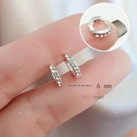 Brinco MINI Argola De Cartilagem de zirconia - par