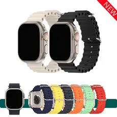 Pulseira Oceano Silicone Para Smart Watch Smartwatch e Iwo 38mm 40mm 41mm 42mm 44mm 45mm 49mm Ultra serie 8