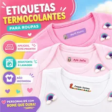 40 Etiqueta Escolar de Identificação Para Roupa Personalizada Termocolante