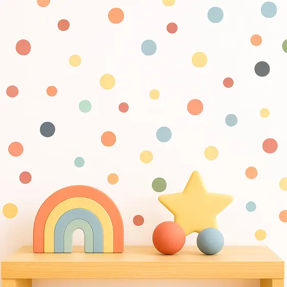 Kit 167 Adesivos Boho / Bolinhas Coloridas Para Decoração Infantil