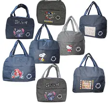 Lancheira  Bolsa Escolar Térmica Lilo Stitch Azul  Rosa Infantil Volta Aulas Passeio Viagem Recreio Acampamento