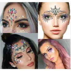 Strass Adesivo para Rosto e corpo autocolante para maquiagem Fantasia Carnaval festa