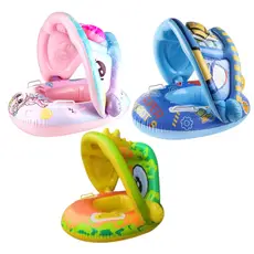 Boia Bebê Bote  Infantil Inflável Cobertura Proteção Piscina