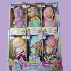 Brinquedo Kit 6 Mini Bonecas Sereia Princesa Presente Menina