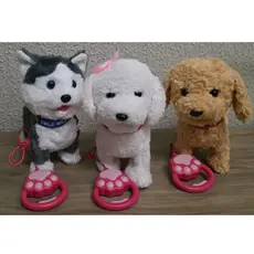 Cachorrinho De Pelúcia Interativo Anda Late Lambe Repete Voz