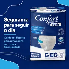 Fralda Calça Geriátrica Adulto Confort Master Pants Jumbo G/XG — Pacote com 16 Unidades