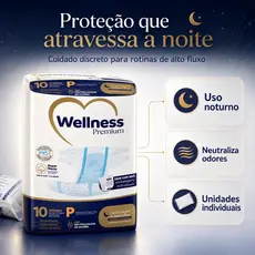 Fralda Geriátrica Adulto Wellness Premium Tamanho P — Pacote com 10 Unidades Alta Absorção