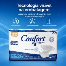 Fralda Geriátrica Adulto Confort Master Econômica Tamanho EG — Pacote com 26 Unidades