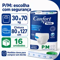 Fralda Calça Geriátrica Adulto Confort Master Pants Jumbo P/M — Pacote com 16 Unidades