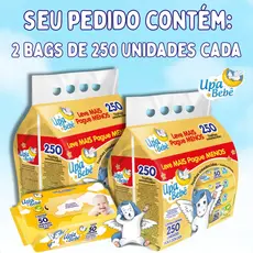 Kit 500 Lenços Umedecidos Upa Bebê Suave 10 Pacotes com 50 Unidades Cada