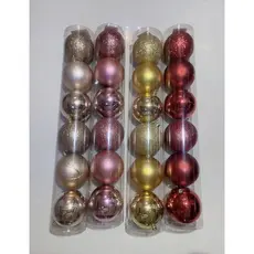 bola mista de Natal fosca / lisa / Glitter 10cm 6umi e 8cm 6umi e 7cm 8umi e 6cm 9 uni