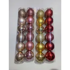 Bola mista de Natal fosca / lisa / Glitter 8cm 6umi e 6cm 9 uni e 5cm 12 uni e 4cm 15uni e 3cm 15uni