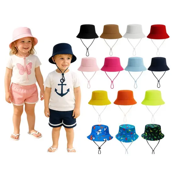 Chapéu Bucket Bebê Infantil Praia Com Cordinha E Regulagem