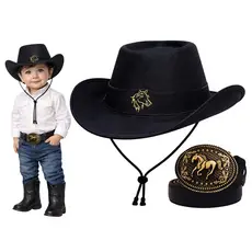 CHAPÉU COUNTRY NFANTIL BEBÊ + CINTO FIVELA COWBOY KIT BORDADO