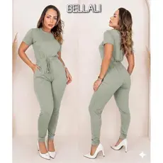 Conjunto  Feminino Blusa Manga Básica e Calça Jogger  Feminina Confortável Fardamento -  Roupa Malha Suede Light