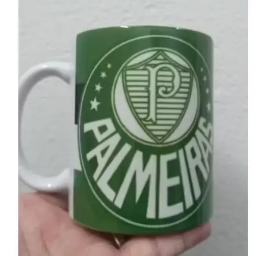 Caneca porcelana personalizada Palmeiras  com sua foto e nome