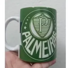 Caneca porcelana personalizada Palmeiras  com sua foto e nome