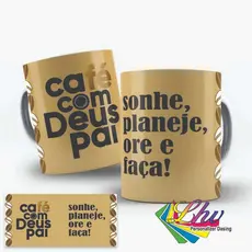 Caneca  café com Deus Pai Personalizada COM SEU NOME