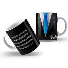 caneca personalizada 325ml porcelana pastor, como nome logo ou foto